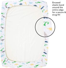 img 3 attached to Cuddly Cubs Graco Pack n Play Fitted Sheet - Dinosaur Print - Soft Jersey Cotton Mini Crib Sheet for Boys - 1 Piece