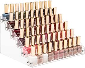 img 4 attached to 💅 6-Tier Acrylic Nail Polish Organizer 72-Bottle Essential Oil Stand Clear Holder - Nail Polish Organizer, Sunglasses & Eyeglasses Display, Makeup Organizer (6 Tiers)