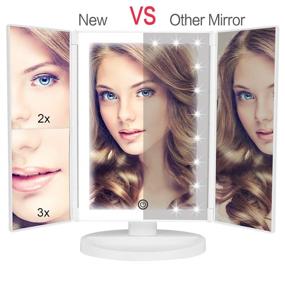 img 1 attached to 💡 Enhance your Makeup Routine with the 36 LED Nature Daylight Lighted Makeup Mirror: Tri-Fold Vanity Mirror with 3X/2X Magnification, Dimming Option, and 180 Degree Rotation for Countertop Use