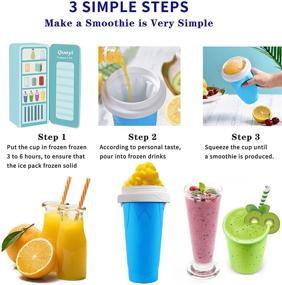 img 3 attached to 🍧 Slushy Maker Cup - DIY Squeeze Cup for Homemade Slushies, Smoothies & Shakes - Hot Summer Cooler Cup for Kids & Adults (Blue)