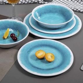 img 1 attached to 🍽️ Unbreakable Melamine Dinnerware Sets by ZLruyao