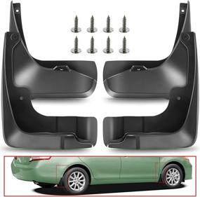 img 4 attached to 🚗 Набор крыльев A-Premium Mud Flaps Mudguards для автомобиля Toyota Camry 2007-2011 (за исключением модели SE) - передние и задние, 4 штуки.