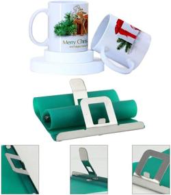 img 1 attached to 🔄 Enhance Your Sublimation Printing with 6pcs of 15OZ Sublimation Silicone Mug Wraps and 3D Silicone Mug Clamps