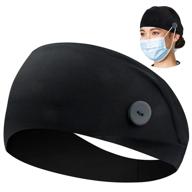 🧣 multi-purpose headbands with mask button: non-slip ear protection for nurses, doctors & more logo