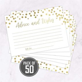 img 1 attached to 🎉 Versatile Set of 50 Gold Advice and Wishes Cards for Various Occasions: Bridal Showers, Weddings, Baby Showers, Graduation Parties, Retirement, Anniversaries