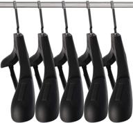 🧥 pack of 15 extra wide black plastic suit hangers with notched shoulders & swivel hooks, width: 17.7 inches логотип