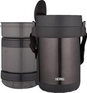 🍱 versatile and efficient: thermos all-in-one vacuum insulated stainless steel meal carrier with spoon, smoke логотип