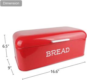 img 3 attached to Hosen Bread Box: Vintage Red Kitchen Food Storage Container for Bread, Cakes, and Waffles