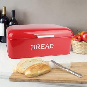 img 2 attached to Hosen Bread Box: Vintage Red Kitchen Food Storage Container for Bread, Cakes, and Waffles