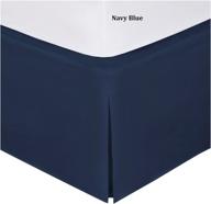 🛏️ enhance your bed with mk collection solid pleated bed skirt 14" drop - full size in navy blue logo