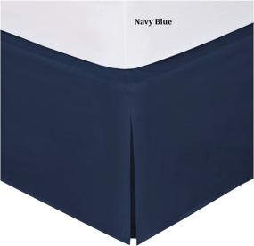 img 1 attached to 🛏️ Enhance Your Bed with Mk Collection Solid Pleated Bed Skirt 14" Drop - Full Size in Navy Blue