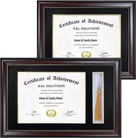 img 4 attached to Diploma Frame with Tassel Holder and Certificate, Document, Degree Frame Combo (2 in 1); Diploma Frames 8.5x11 with Double Mat (Black over Gold) and Real Glass