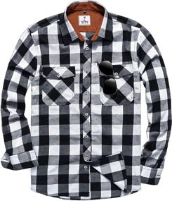 img 4 attached to 👔 ZITY Flannel Sleeve Casual Men's Shirt: Regular Fit and Comfortable