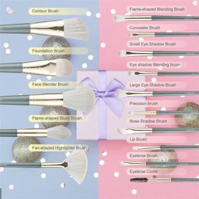 img 3 attached to 💄 UtonG 15Pcs Professional Makeup Brushes Set - Blush Contour Concealers Foundation Face Powder Eyeshadow Eyelash Lip Blending Tool Kit