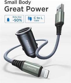 img 3 attached to 24W/4.8A All Metal Lightning Car Charger Adapter for iPhone, MFI Certified Cable Included - LISEN Dual Fast USB Car Charger Compatible with iPhone 12/11/XS Max/X/8/Plus, iPad & More