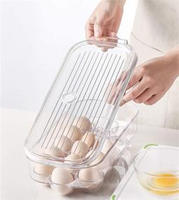 img 1 attached to Blitzlabs Stackable Egg Storage Box with Lid - Fridge Egg Holder Organizer for Maximum Convenience [Set of 2]