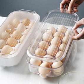 img 3 attached to Blitzlabs Stackable Egg Storage Box with Lid - Fridge Egg Holder Organizer for Maximum Convenience [Set of 2]