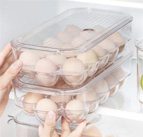 img 2 attached to Blitzlabs Stackable Egg Storage Box with Lid - Fridge Egg Holder Organizer for Maximum Convenience [Set of 2]