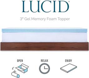 img 3 attached to 🌙 Enhance Sleep Quality with the LUCID 3-inch Ventilated Gel Memory Foam Mattress Topper - Queen