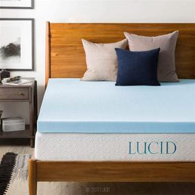img 2 attached to 🌙 Enhance Sleep Quality with the LUCID 3-inch Ventilated Gel Memory Foam Mattress Topper - Queen