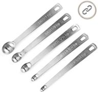 🥄 heavy duty stainless steel measuring spoons set for cooking and baking, mini spoon for dry or liquid ingredients, tablespoon fits in spice jar, set of 5 логотип