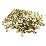 💪 xtozon 100 pcs 1/4"-20 unc rivet nuts: zinc plated carbon steel inserts for secure threads logo