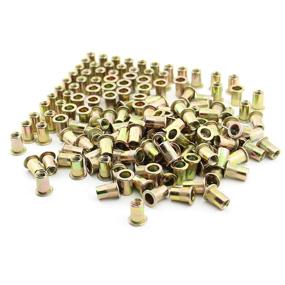img 4 attached to 💪 Xtozon 100 Pcs 1/4"-20 UNC Rivet Nuts: Zinc Plated Carbon Steel Inserts for Secure Threads