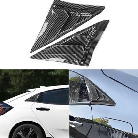 img 4 attached to Задние стеклянные духи DLOVEG для Honda Civic Hatchback Type R - спортивный стиль крышки вентиляции (углеволокно) - аксессуары для 10-го поколения Honda Civic