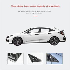 img 2 attached to 🚗 DLOVEG Rear Side Window Louvers for Honda Civic Hatchback Type R - Sport Style Air Vent Cover (Carbon Fiber) - 10th Gen Honda Civic Accesories