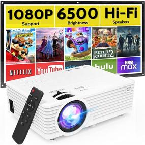 img 4 attached to 🎥 Portable Outdoor Movie Projector, 6500 Lumens Brightness, 1080P Supported, 176" Display Size, Compatible with TV Stick, HDMI, USB, VGA, AV - Ideal for Home Entertainment