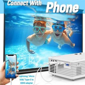 img 2 attached to 🎥 Portable Outdoor Movie Projector, 6500 Lumens Brightness, 1080P Supported, 176" Display Size, Compatible with TV Stick, HDMI, USB, VGA, AV - Ideal for Home Entertainment