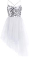 👗 feeshow sparkly sequined camisole ballet dress leotard with chiffon skirt: enchanting fairy dancewear for girls логотип