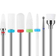 💅 maquita 7pcs ceramic nail drill bits set for gel acrylic cuticle removal - professional diamond nail drill bit tools (3/32) for manicure pedicure at home salon - perfect gift for women and girls logo