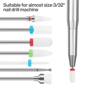 img 2 attached to 💅 MAQUITA 7Pcs Ceramic Nail Drill Bits Set for Gel Acrylic Cuticle Removal - Professional Diamond Nail Drill Bit Tools (3/32) for Manicure Pedicure at Home Salon - Perfect Gift for Women and Girls