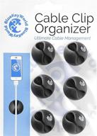 🔌 6 pack blue key world cable clips - ultimate cord organizer & wire holder system - adhesive hooks for home, office, car, and more - desk accessories & gift idea - black logo