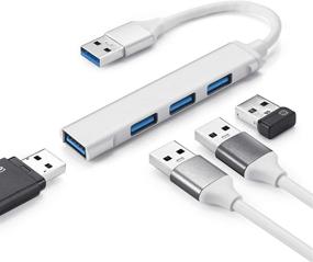 img 4 attached to 🔌 FACATH USB 3.0 Hub Extensions: 4-Port Aluminum USB Hub for Data Transfer to Laptop, PC, Mac, Flash Drives, HDD, SSD, Keyboard