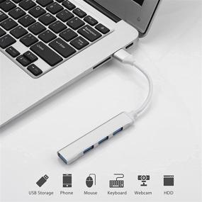 img 1 attached to 🔌 FACATH USB 3.0 Hub Extensions: 4-Port Aluminum USB Hub for Data Transfer to Laptop, PC, Mac, Flash Drives, HDD, SSD, Keyboard