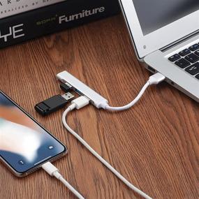 img 3 attached to 🔌 FACATH USB 3.0 Hub Extensions: 4-Port Aluminum USB Hub for Data Transfer to Laptop, PC, Mac, Flash Drives, HDD, SSD, Keyboard