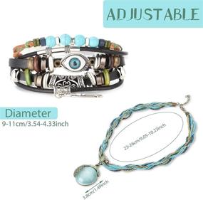 img 3 attached to Multilayer Wristbands Bracelet Turquoise Rhinestone