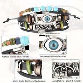 img 2 attached to Multilayer Wristbands Bracelet Turquoise Rhinestone