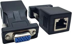 img 3 attached to 🔌 Адаптер Haokiang VGA Extender через Ethernet (2 шт.) для VGA 15 Pin Female к CAT5 CAT6 RJ45 Female Network Cable Extension (VGA FM)