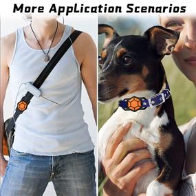 img 2 attached to 🐶 Apple AirTag Pet Collar Loop Holder and Protective Case - Silicone Cover with Screen Protectors - Compatible for Dog Cat - Black and Orange