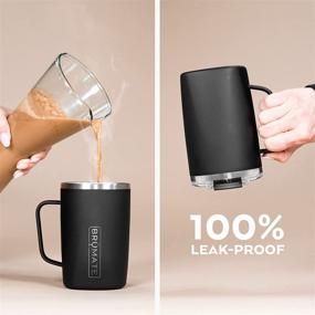 img 2 attached to ☕ BrüMate Toddy - Glitter Rose Gold 100% Leak Proof Insulated Coffee Mug with Handle & Lid - Stainless Steel Travel Mug - Double Walled Coffee Cup