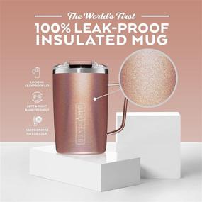 img 3 attached to ☕ BrüMate Toddy - Glitter Rose Gold 100% Leak Proof Insulated Coffee Mug with Handle & Lid - Stainless Steel Travel Mug - Double Walled Coffee Cup