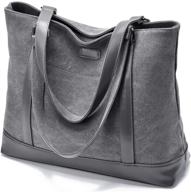 👜 canvas laptop tote bag with 15.6 inch computer compartment pockets for women - ideal work companion logo