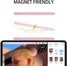 img 1 attached to 🖊️ 4 пакета чехла из силикона для Apple Pencil 2-го поколения, тонкий и лёгкий чехол для карандаша со 16 чехлами для наконечника в 16 цветах – повышенная оптимизация поисковой системы