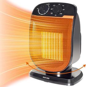 img 4 attached to Indoor Space Heater - tectake 1500W Fast Heating Portable Ceramic Heater with 120° Oscillation, Adjustable Thermostat, Tip-over & Overheating Protection, Quiet Small Heater for Room, Office, Bedroom