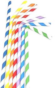 img 3 attached to 🌱 Environmentally Friendly Plastic-Free Paper Straws by EcoFriendly - Assorted Colors, Bulk Pack of 200 Flexible Paper Straws for Juices, Shakes, Smoothies, Party Decorations