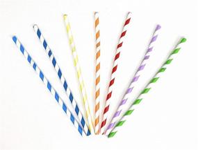 img 1 attached to 🌱 Environmentally Friendly Plastic-Free Paper Straws by EcoFriendly - Assorted Colors, Bulk Pack of 200 Flexible Paper Straws for Juices, Shakes, Smoothies, Party Decorations