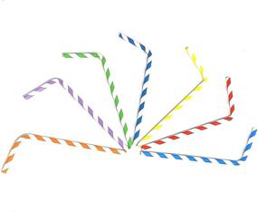 img 2 attached to 🌱 Environmentally Friendly Plastic-Free Paper Straws by EcoFriendly - Assorted Colors, Bulk Pack of 200 Flexible Paper Straws for Juices, Shakes, Smoothies, Party Decorations